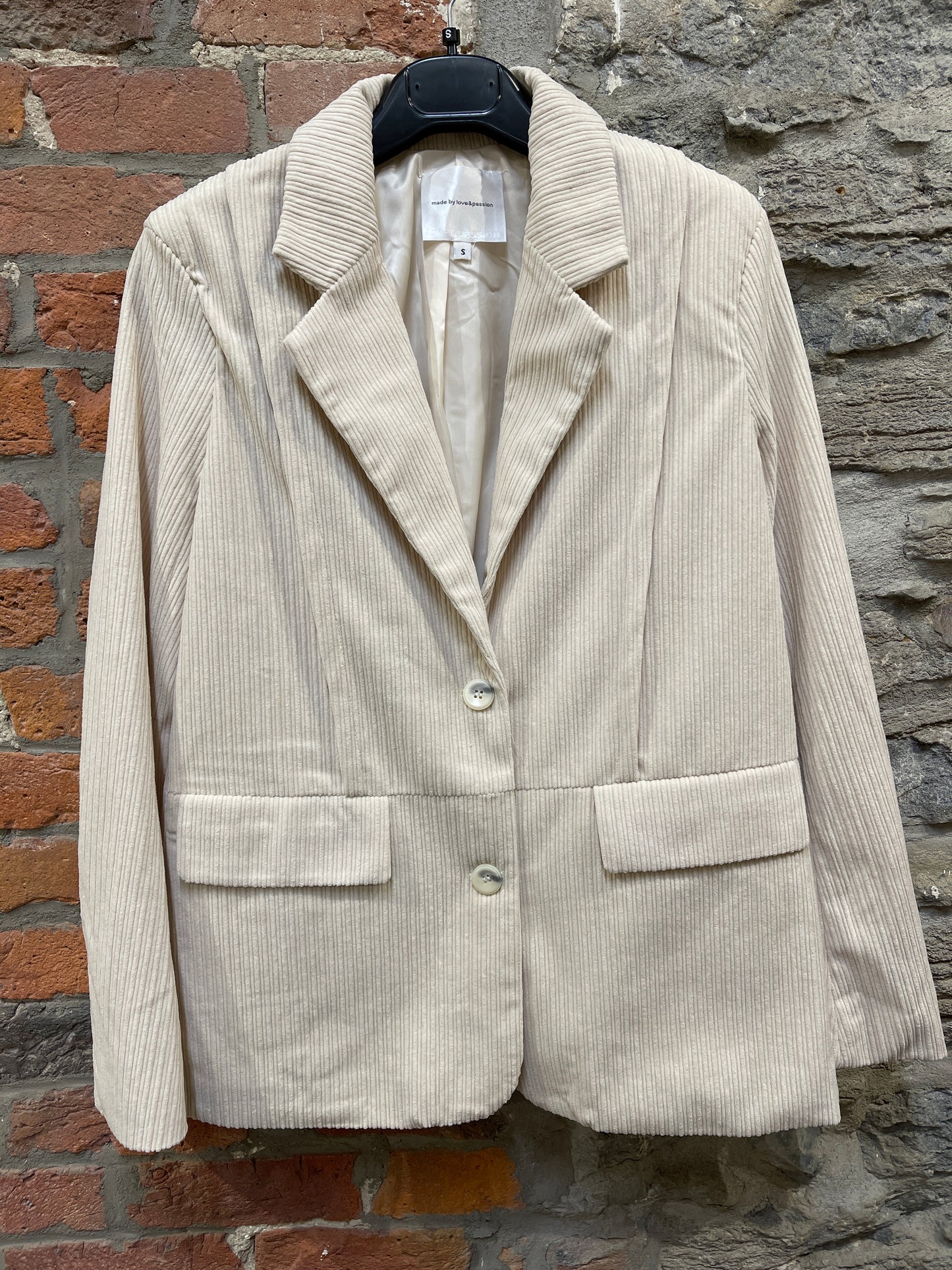 KC- 24522 Blazer en velours côtelé à rayures