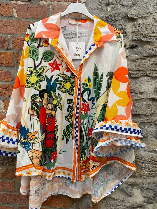 WEM- 8545 Chemise avec volant sur les manches