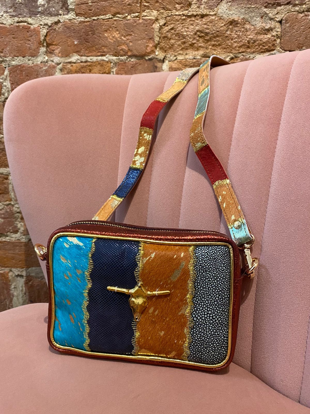 SU- Sac Indian cuir véritable