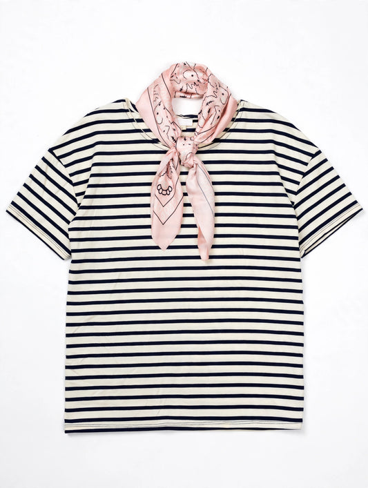 BR- 7399-J42 Top rayé avec foulard