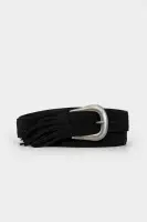CT4059 Leather Belt with Fringe - Black