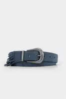 CT4059 Leather Belt with Fringe - Denim