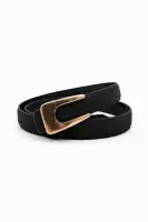 CT4060 Genuine Leather Belt - Black/gold