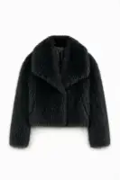 GK0648 Faux Fur Coat - Black