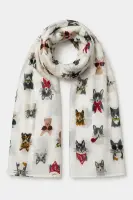 GK6835 Teddy Bear Print Scarf - Beige