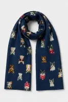 GK6835 Teddy Bear Print Scarf - Blue