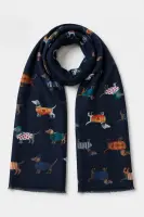 GK6871 Dachshund Print Scarf - Navy